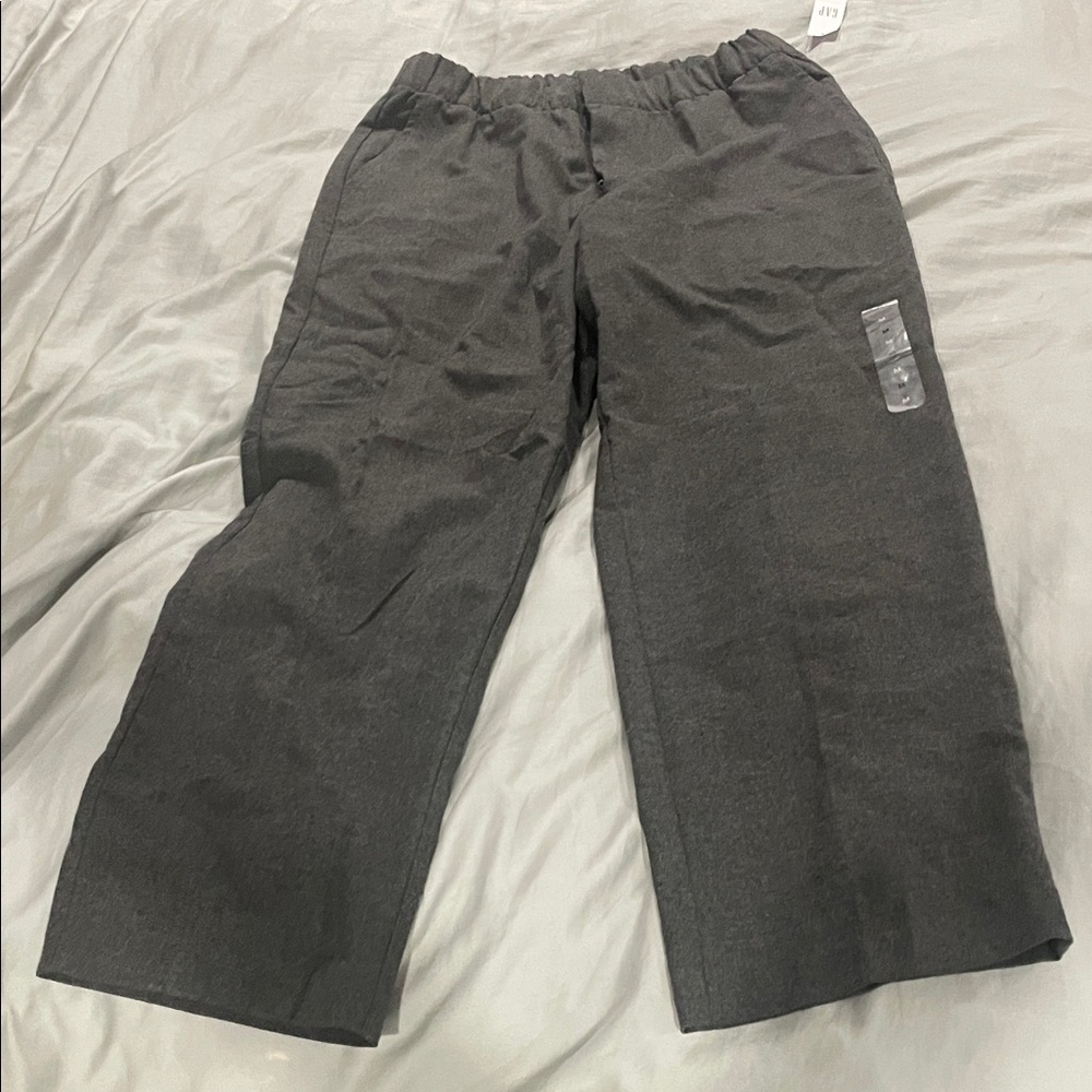 Women's Elastic-Waist Straight-Leg Pants — Gray NWT